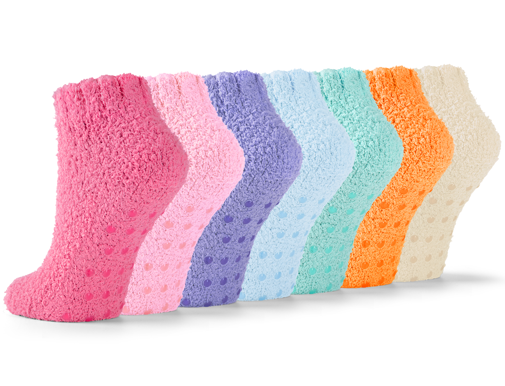 Loritta Secret 7 Pairs Fuzzy Socks for Women Winter Warm Womens Cozy Non Slip Socks with Grippers