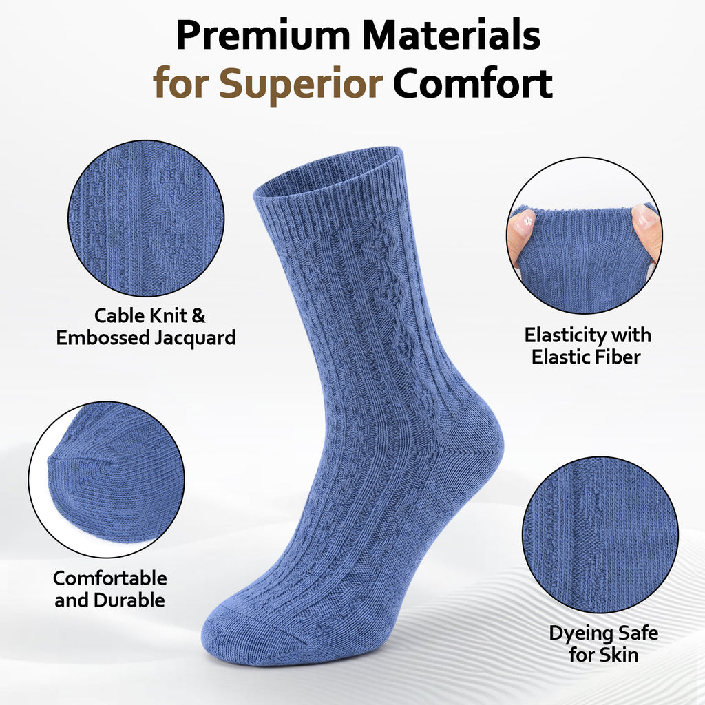 Loritta Secret Crew Socks for Women - Soft Knit Boot Calf Comfortable Cute Dress Cotton Socks Gifts