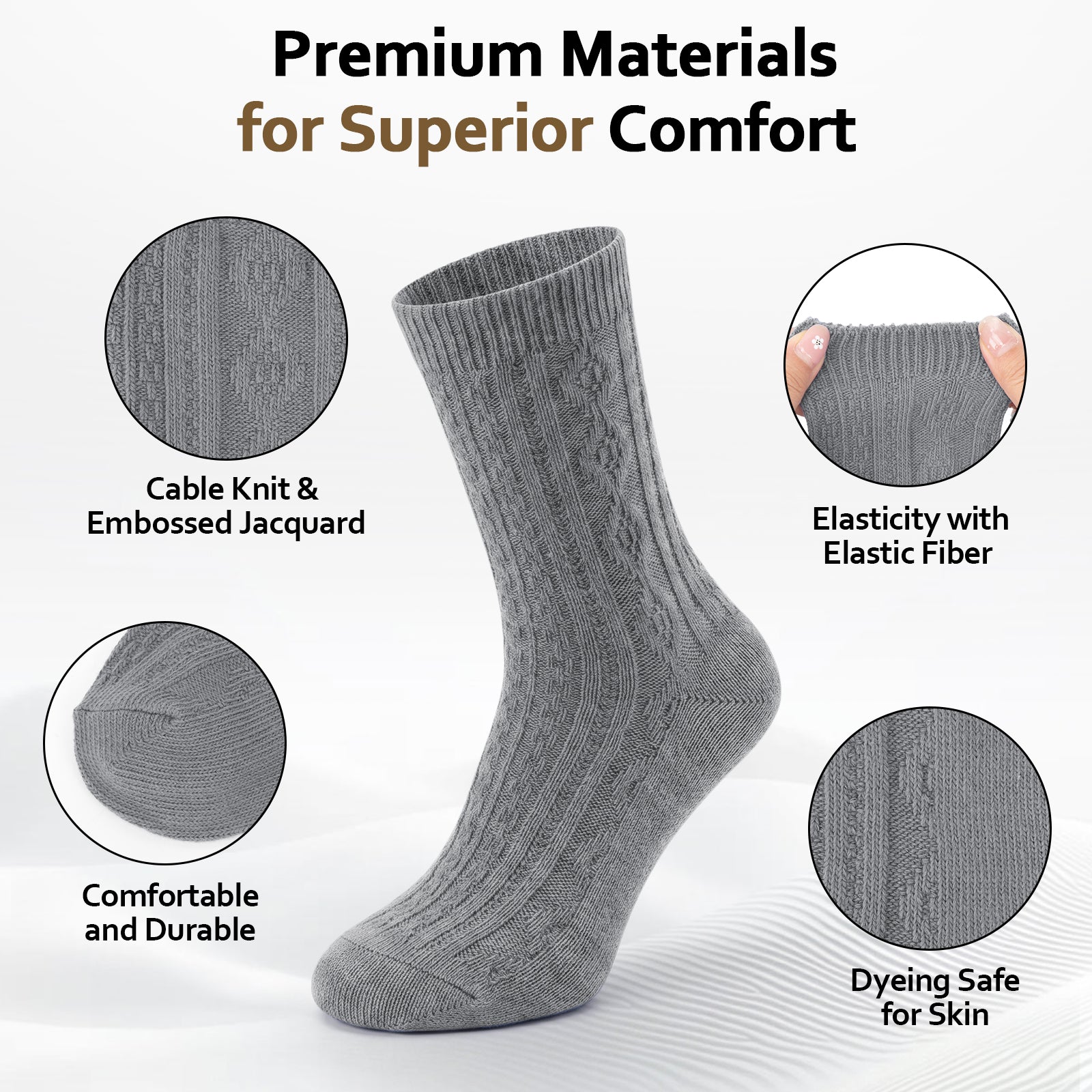 Loritta Secret Crew Socks for Women - Soft Knit Boot Calf Comfortable Cute Dress Cotton Socks Gifts