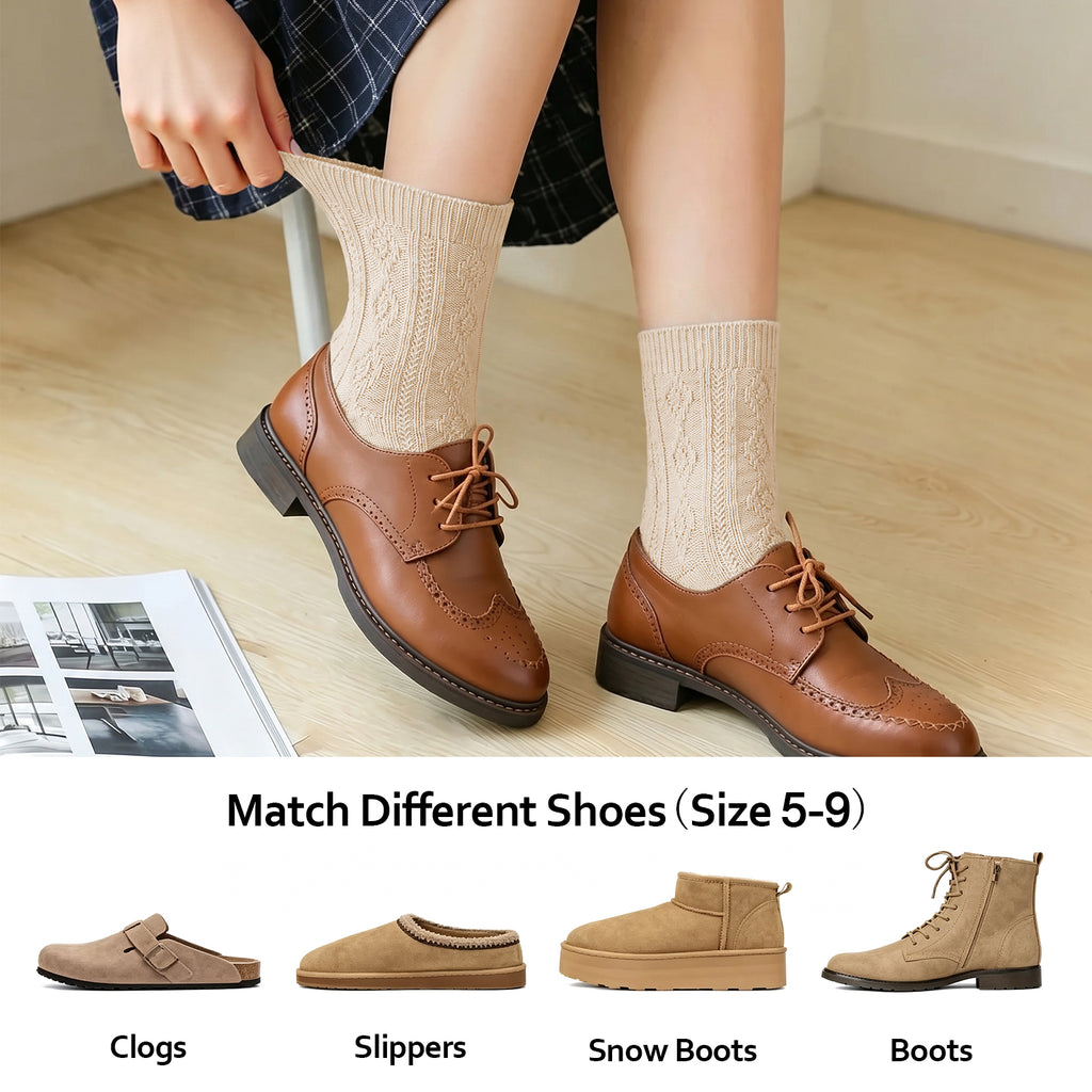 Loritta Secret Crew Socks for Women - Soft Knit Boot Calf Comfortable Cute Dress Cotton Socks Gifts