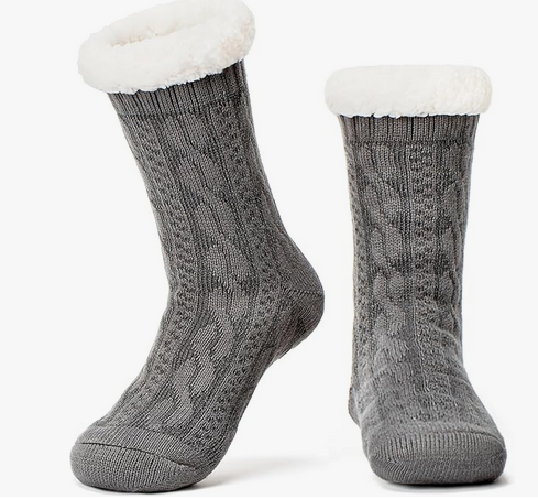 Loritta Secret 2 Pairs Women Slipper Fuzzy Socks Fluffy Cozy Cabin Warm Winter Soft Thick Comfy Fleece Non Slip Home Socks