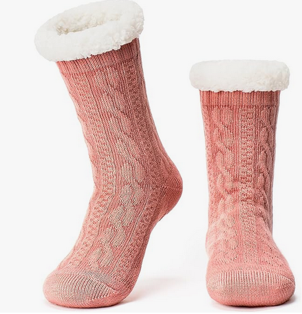 Loritta Secret 2 Pairs Women Slipper Fuzzy Socks Fluffy Cozy Cabin Warm Winter Soft Thick Comfy Fleece Non Slip Home Socks