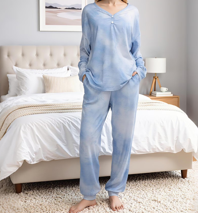 Loritta Secret 2 Pieces Womens Pajamas Sets Comfy Printed Loungewear Sets Woman with Pockets ，Sizes S-2XL