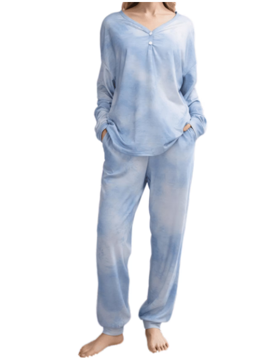 Loritta Secret 2 Pieces Womens Pajamas Sets Comfy Printed Loungewear Sets Woman with Pockets ，Sizes S-2XL