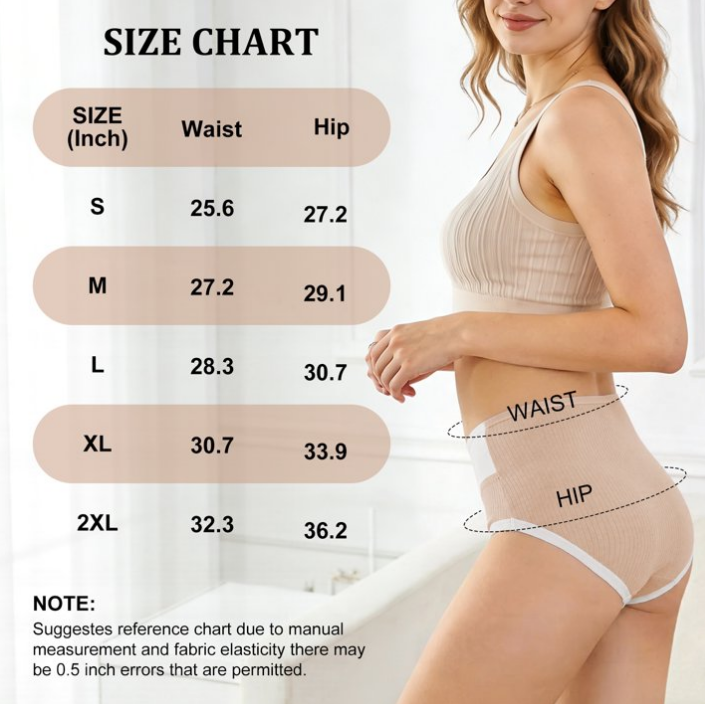 Loritta Secret 5 Packs Underwear for Women High Waist Full Coverage Soft Breathable Seamless Panties for Ladies, Size S-2XL