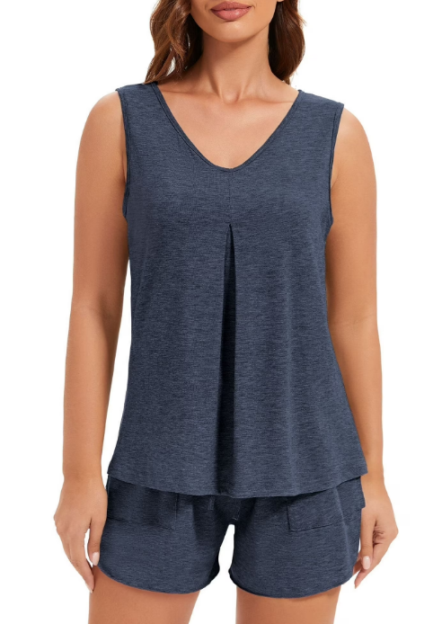 Loritta Secret pajamas set for woman short sleeve for woman 2 piece V Neck Summer lounge set Sleepwear,S-2XL