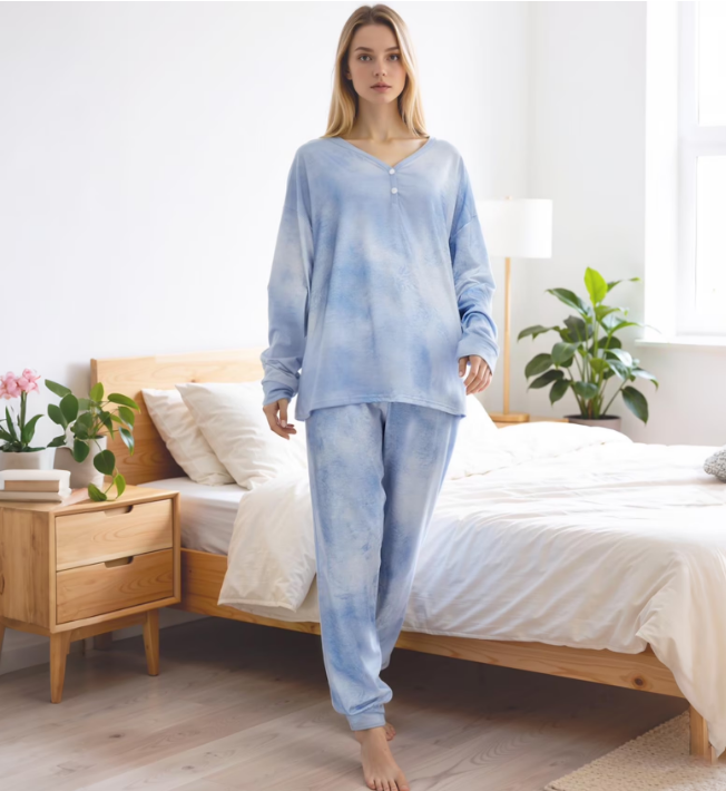 Loritta Secret 2 Pieces Womens Pajamas Sets Comfy Printed Loungewear Sets Woman with Pockets ，Sizes S-2XL