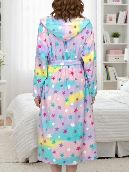 Loritta Secret Warm Robes for Women Hooded Soft Fluffy Bathrobe, Women’s Winter Plush Robes