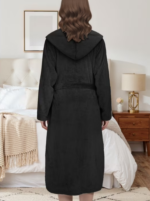 Loritta Secret Warm Robes for Women Hooded Soft Fluffy Bathrobe, Women’s Winter Plush Robes