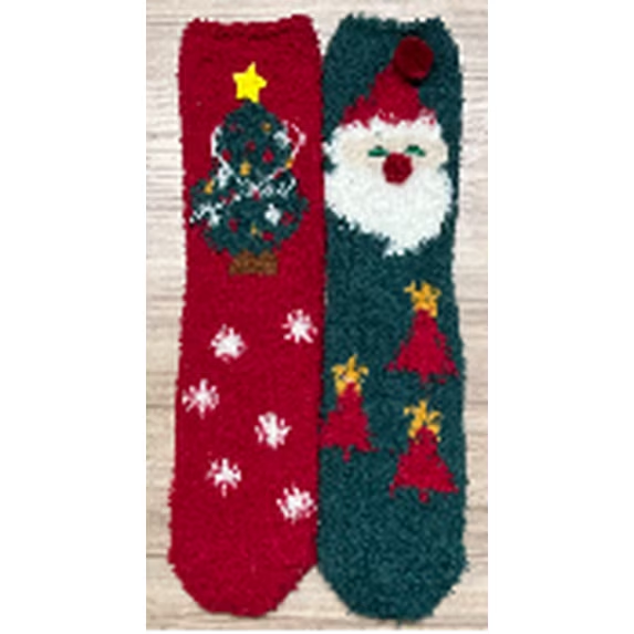 Loritta Secret 2 Pairs Fuzzy Socks for Women Soft Winter Warm Socks with Christmas Bal