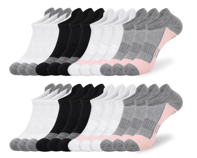 Loritta Secret 12 Pairs Womens Ankle Socks Colorful Comfort Soft Lightweight Sports Athletic Socks