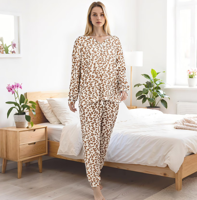 Loritta Secret 2 Pieces Womens Pajamas Sets Comfy Printed Loungewear Sets Woman with Pockets ，Sizes S-2XL