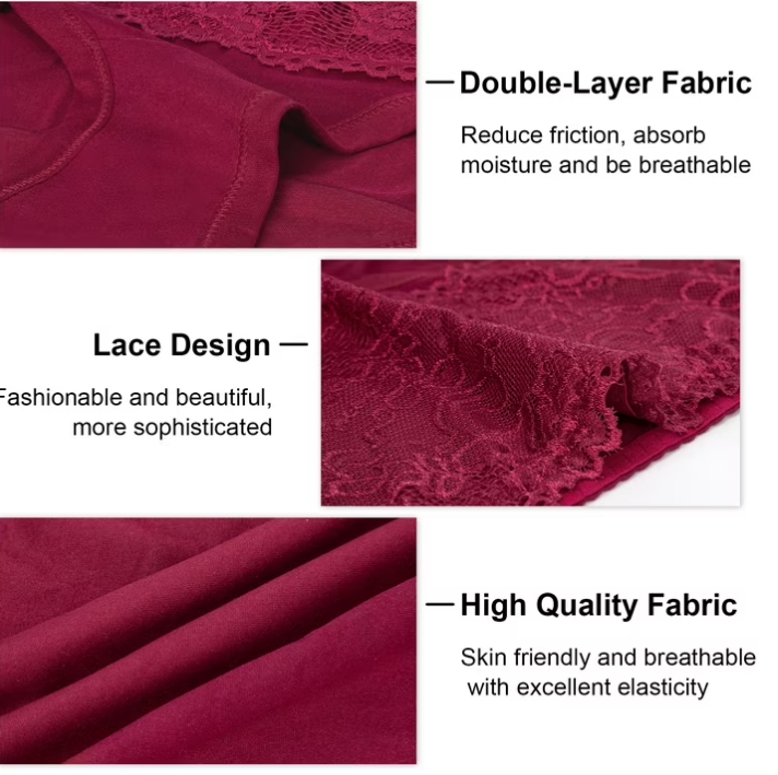 Loritta Secret 6 Packs Womens Underwear Lace Soft Stretch Full Coverage Panties for Women, Size S-2XL
