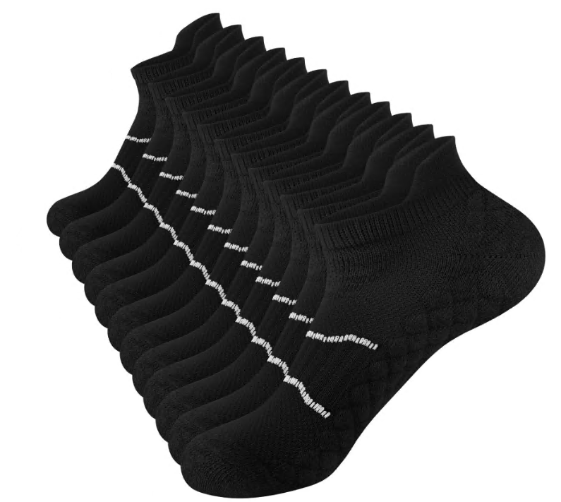 Loritta Secret 6 Pairs Womens Ankle Socks Low Cut Running Breathable Cushioned Socks Size 8-12