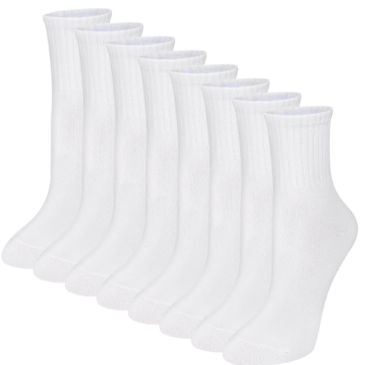 Loritta Secret 8 Pack Womens Mid Crew Socks Casual Ankle High Running Athletic Socks for Women