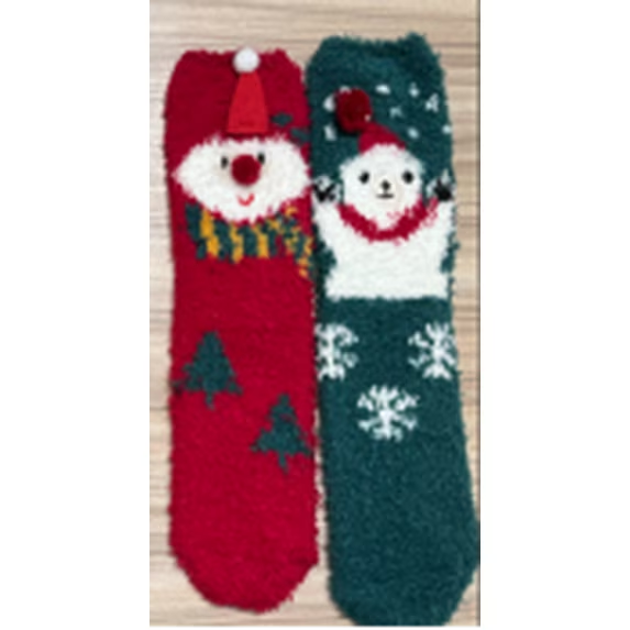 Loritta Secret 2 Pairs Fuzzy Socks for Women Soft Winter Warm Socks with Christmas Bal