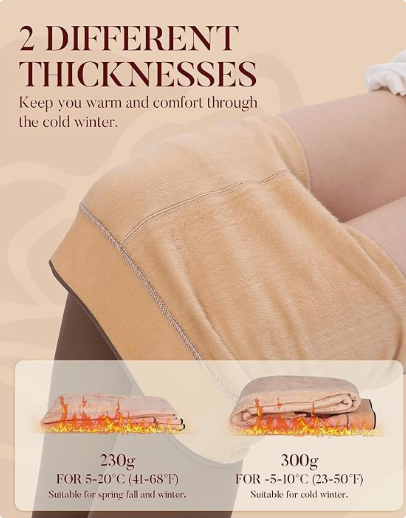 Loritta Secret 2 Pairs Women Fleece Lined Tights Fake Translucent Leggings High Waist Warm Thermal Pantyhose for Winter