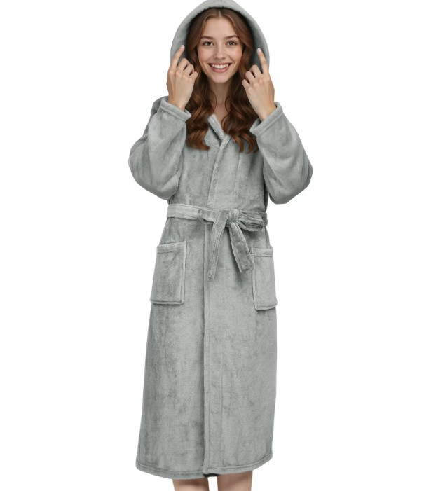 Loritta Secret Warm Robes for Women Hooded Soft Fluffy Bathrobe, Women’s Winter Plush Robes
