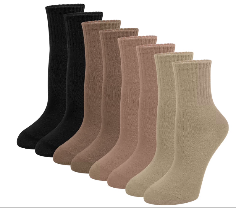 Loritta Secret 8 Pack Womens Mid Crew Socks Casual Ankle High Running Athletic Socks for Women