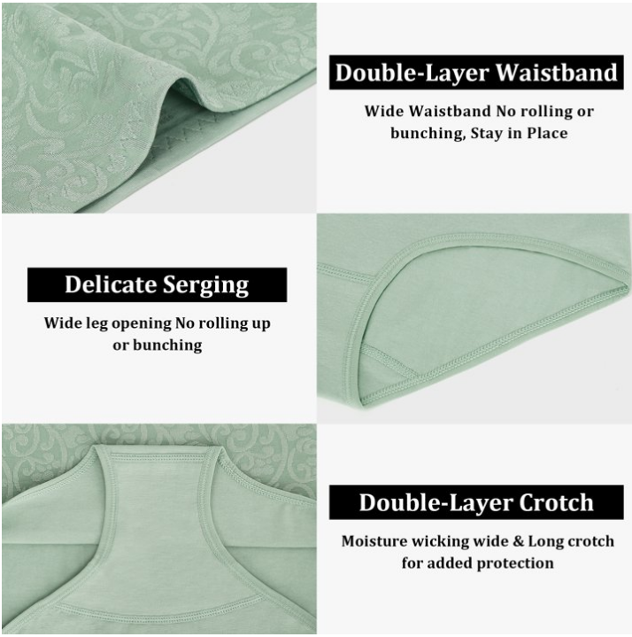 Loritta Secret 5 Pair Underwear for Women Cotton High Waist Panties Full Coverage Cotton Panties for Women Packs, Size S-2XL