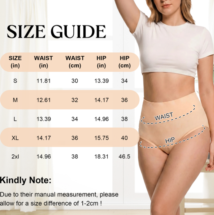 Loritta Secret 5 Packs Underwear for Women High Waist Full Coverage Cotton Soft Panties for Ladies, Size S-2XL