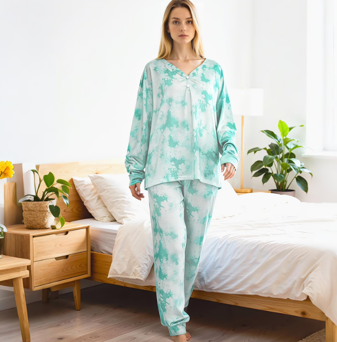 Loritta Secret 2 Pieces Womens Pajamas Sets Comfy Printed Loungewear Sets Woman with Pockets ，Sizes S-2XL