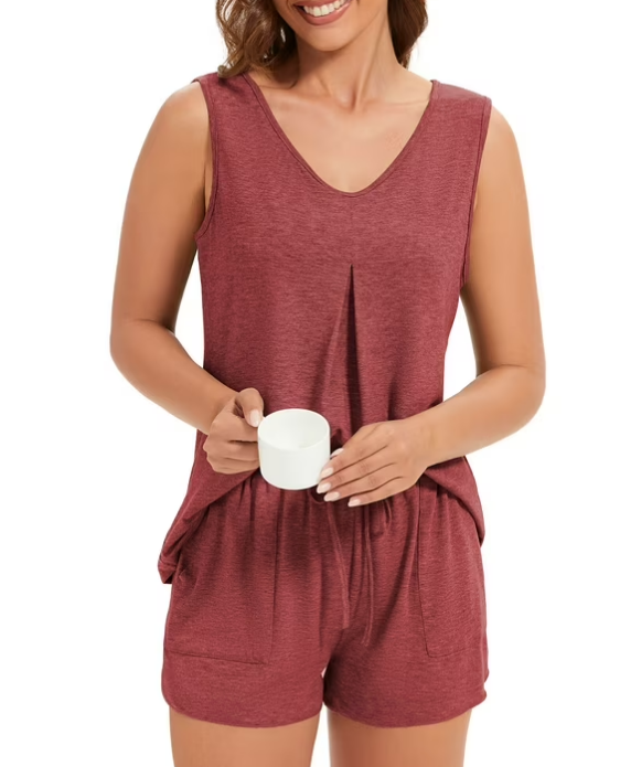 Loritta Secret pajamas set for woman short sleeve for woman 2 piece V Neck Summer lounge set Sleepwear,S-2XL