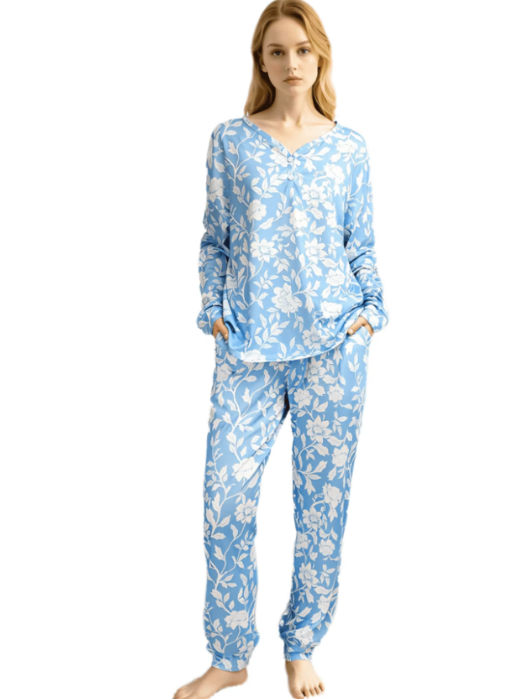 Loritta Secret 2 Pieces Womens Pajamas Sets Comfy Printed Loungewear Sets Woman with Pockets ，Sizes S-2XL