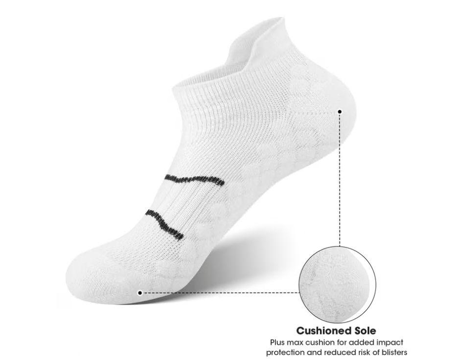 Loritta Secret 6 Pairs Womens Ankle Socks Low Cut Running Breathable Cushioned Socks Size 8-12