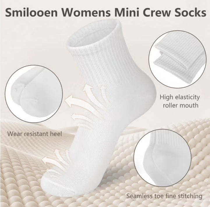 Loritta Secret 18 Pack Womens Mid Crew Socks Casual Ankle High Running Athletic Socks for Women