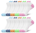 Loritta Secret 10 Pairs Women's Low Cut Ankle Socks Stretchy Breathable Athletic Socks for Women,Size 6-8