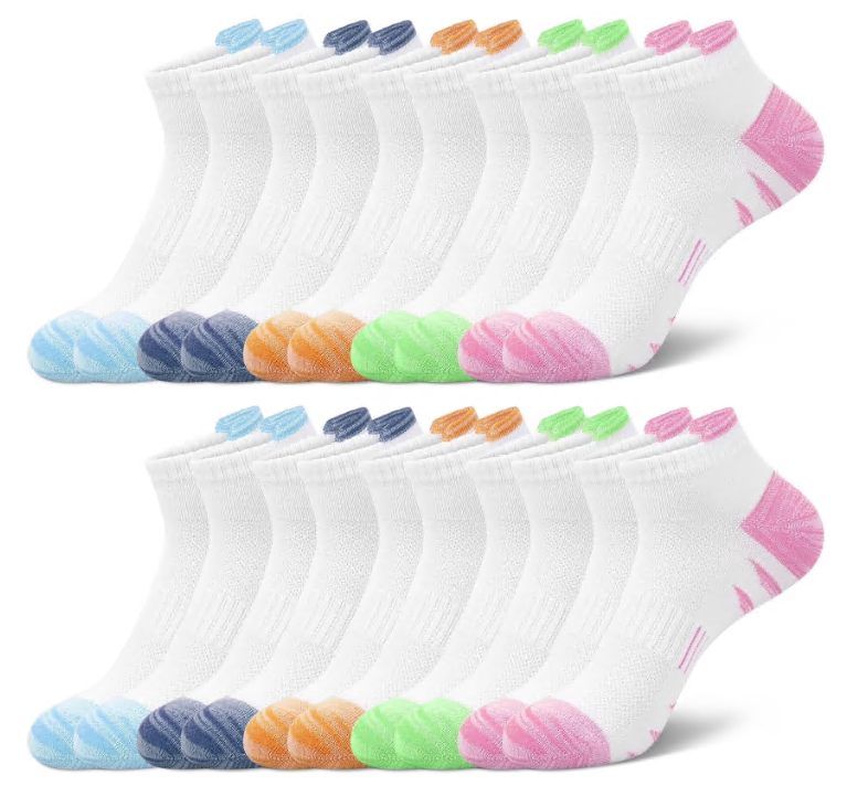 Loritta Secret 10 Pairs Women's Low Cut Ankle Socks Stretchy Breathable Athletic Socks for Women,Size 6-8