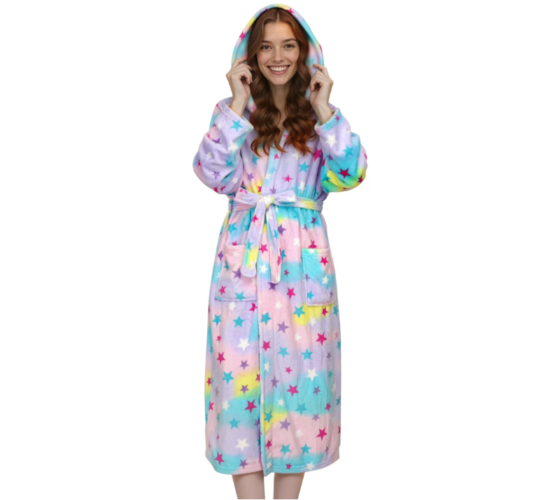 Loritta Secret Warm Robes for Women Hooded Soft Fluffy Bathrobe, Women’s Winter Plush Robes