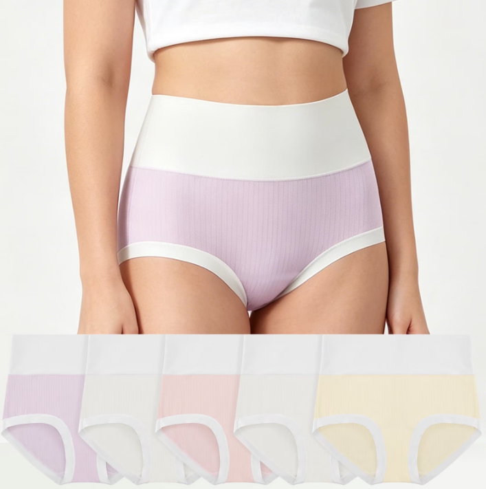 Loritta Secret 5 Packs Underwear for Women High Waist Full Coverage Soft Breathable Seamless Panties for Ladies, Size S-2XL